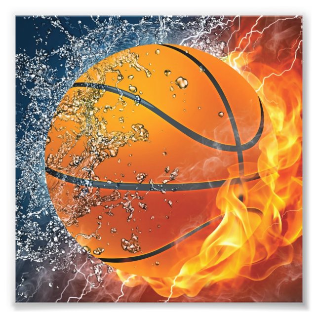 Foto baloncesto en llamas (Frente)