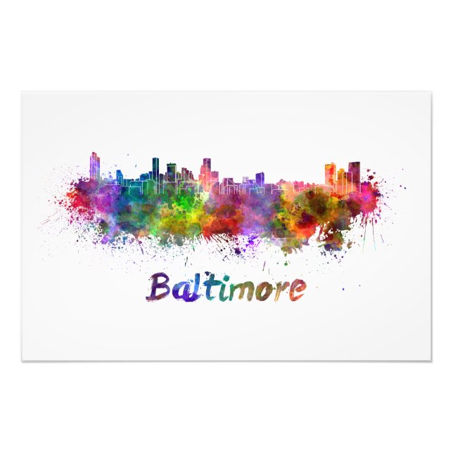Foto Baltimore skyline in watercolor (Frente)