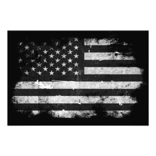Foto Bandera americana del Grunge blanco y negro