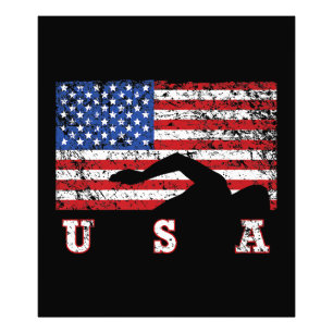Foto Bandera Americana Natación USA Regalo Equipo Swift