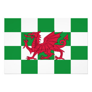 Foto Bandera Celta Dragón Rojo Místico de Gales