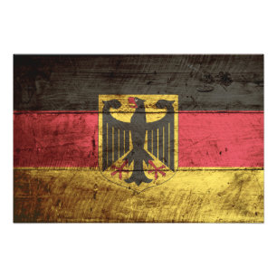 Foto Bandera de Alemania en grano de madera viejo