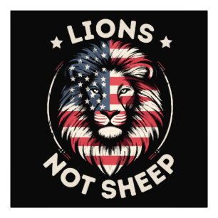 FOTO BANDERA DE EE. UU., LEONES NO OVEJAS