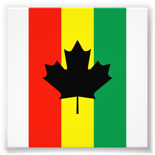 Foto Bandera de hoja de arce de rasta reggae (Frente)