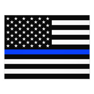 Foto Bandera de la policía de la delgada línea azul