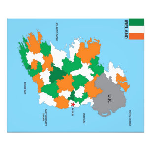 Foto bandera de mapa político de irlanda