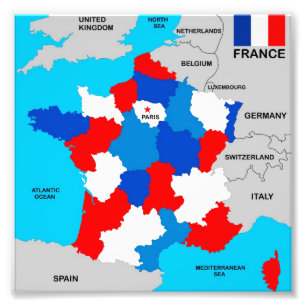 Foto bandera del mapa político del país francés
