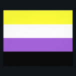 Foto Bandera del Orgullo no binario<br><div class="desc">Las personas no binarias pueden identificarse como que tienen dos o más géneros; que no tienen género; que se desplazan entre géneros o tienen una identidad de género fluctuante; o que son de tercer género u otro género, una categoría que incluye a aquellos que no le ponen un nombre a...</div>