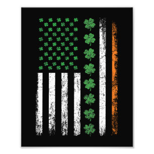 Foto Bandera estadounidense con Shamrock St Patrics Day