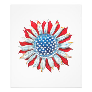 Foto Bandera estadounidense del girasol 4 de julio Muje