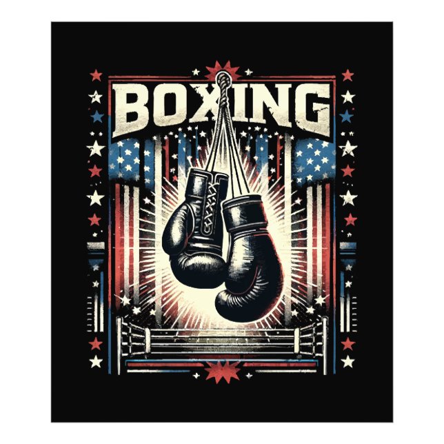 Foto Bandera estadounidense en problemas de boxeo - Box (Frente)