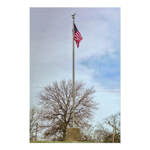 Foto Bandera estadounidense en un asta ondeando alto.