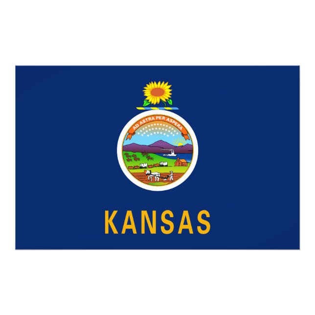 Foto Bandera estatal de Kansas (Frente)