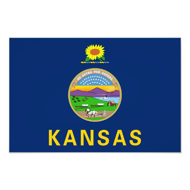 Foto Bandera estatal de Kansas (Frente)