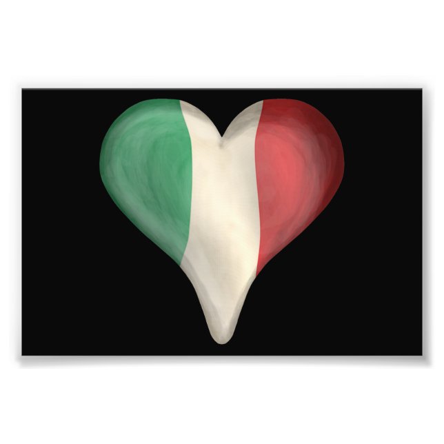 Foto Bandera Italiana En El Corazón (Frente)