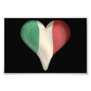 Foto Bandera italiana en un corazón