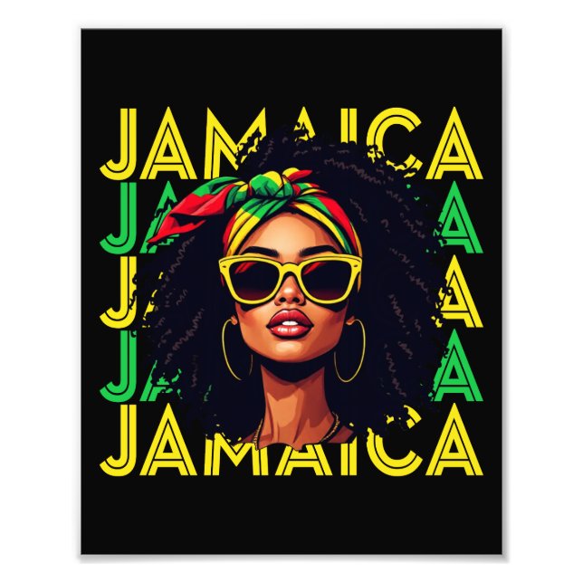 Foto Bandera jamaiquina Chica de Jamaica Orgullosas muj (Frente)