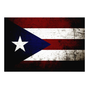 Foto Bandera negra de Puerto Rico del Grunge