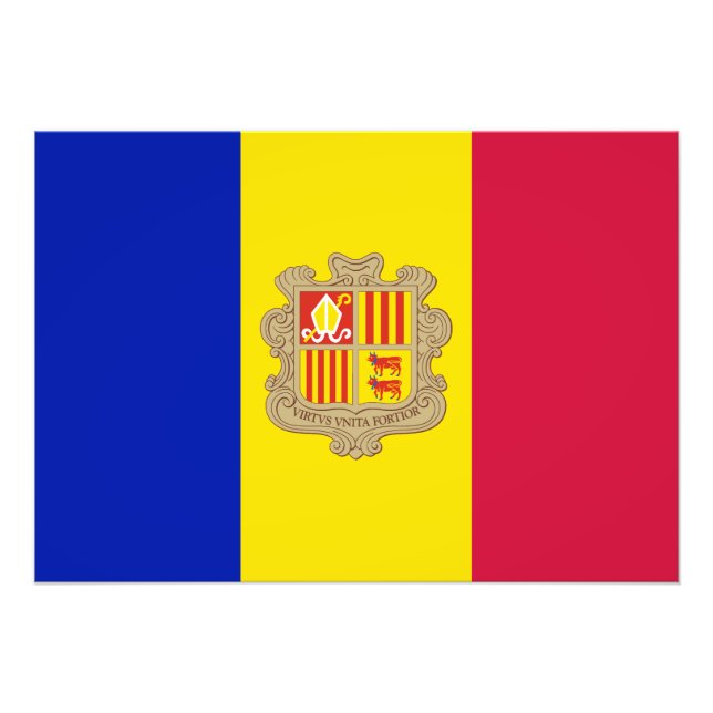 Foto Bandera Patriótica de Andorra (Frente)
