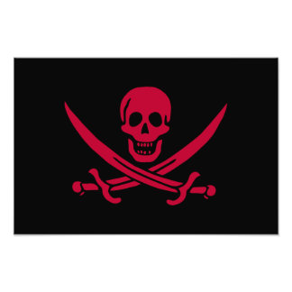 Foto Bandera pirata de Calico Jack con la Calavera y la