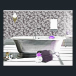Foto Bañera de baño de estilo Art Decó Vintage Color de<br><div class="desc">Acuarela pintada por Annalise de la hija de Frankie. Lo había hecho como un blanco y negro de ensueño con un poco de lavanda. Los cuartos de baño están decorados con colores.</div>
