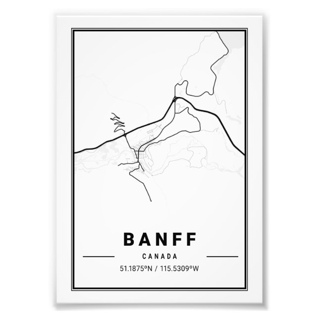 Foto Banff - Mapa de la Ciudad Ligera de Canadá (Frente)