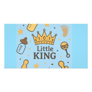 Foto "Banner de Baby Shower Little King - Blue & Gold C