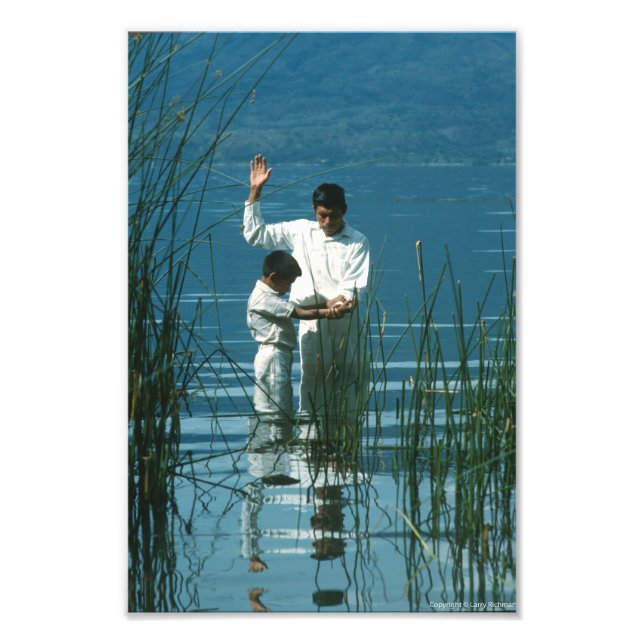 Foto Baptismo en el Poster de arte de Lake Atitlan™ LDS (Frente)