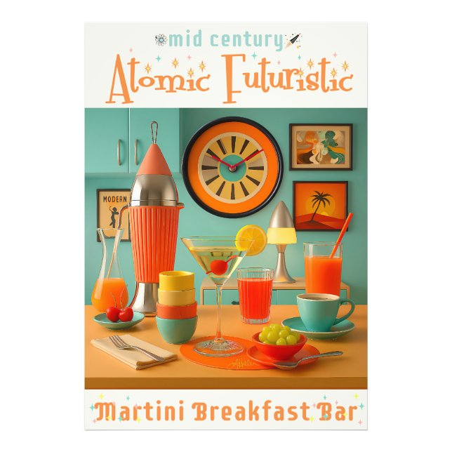 Foto Bar de desayunos Martini Retro Futurista Atómico (Frente)