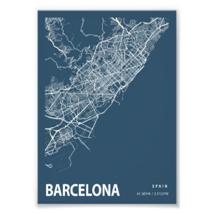 Foto Barcelona - España Mapa de la ciudad de Blueprint