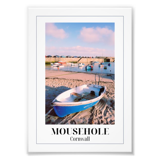 Foto Barco azul, puerto de Mousehole, Cornwall (Frente)