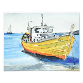Foto Barco Pesquero Amarillo Soleado