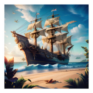 Foto Barco pirata de playa tropical