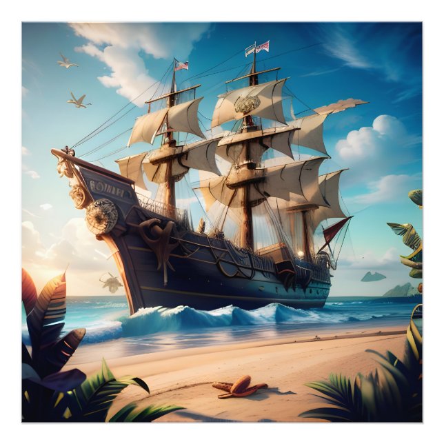 Foto Barco pirata de playa tropical (Frente)