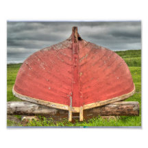 Barco rojo en la fortaleza de Louisbourg