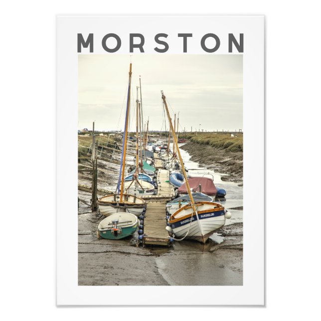 Foto Barcos de Morston en marea baja, North Norfolk (Frente)