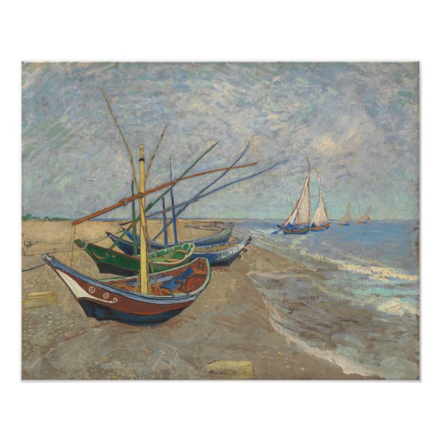 Foto Barcos de pesca en la playa de Les Saintes-Maries  (Frente)