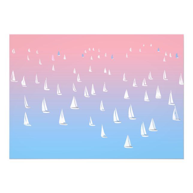 Foto Barcos de vela en el océano (Frente)