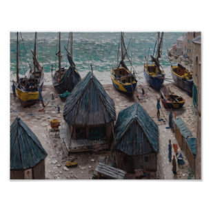 Foto Barcos en la playa de Étretat