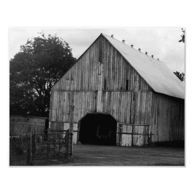 Foto Barn en blanco y negro (Frente)