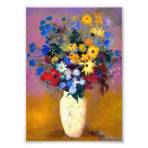Foto Base blanca con flores Odilon Redon