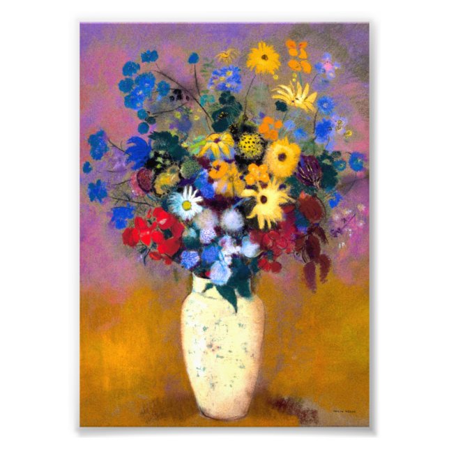 Foto Base blanca con flores Odilon Redon (Frente)