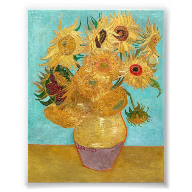 Foto Base con doce girasoles de Vincent Van Gogh (Frente)