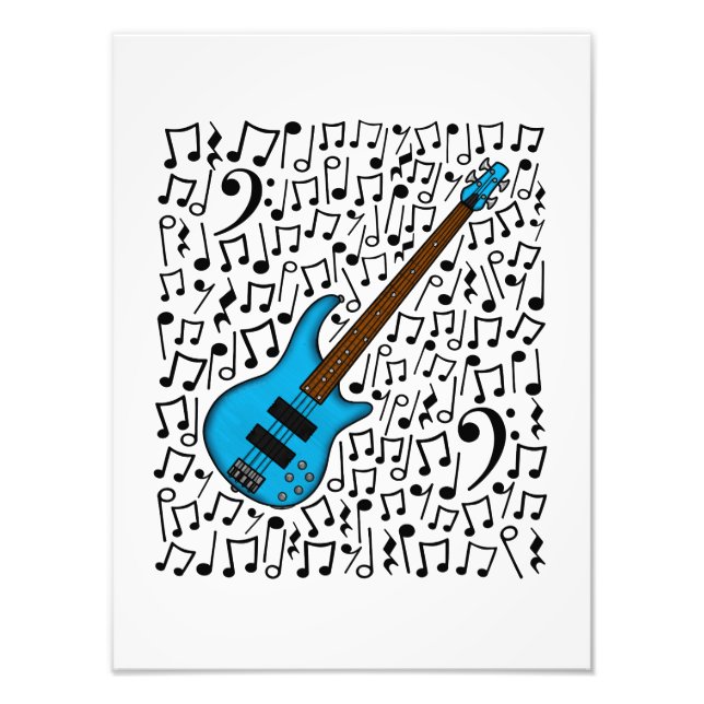 Foto Bass Guitar Musical Notes Battend Musisisist (Frente)