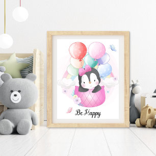 Foto Be Happy Animal Nursery Wall Art