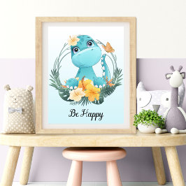 Foto Be Happy Animal Nursery Wall Art