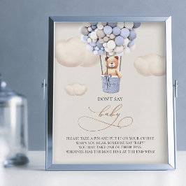 Foto Bear Balloons - Don't say BABY - Sign