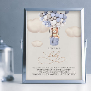 Foto Bear Balloons - Don't say BABY - Sign