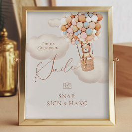 Foto Bear Balloons Photo Guestbook Snap Hang Sign