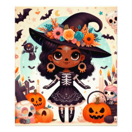 Foto Beautiful little witch halloween party